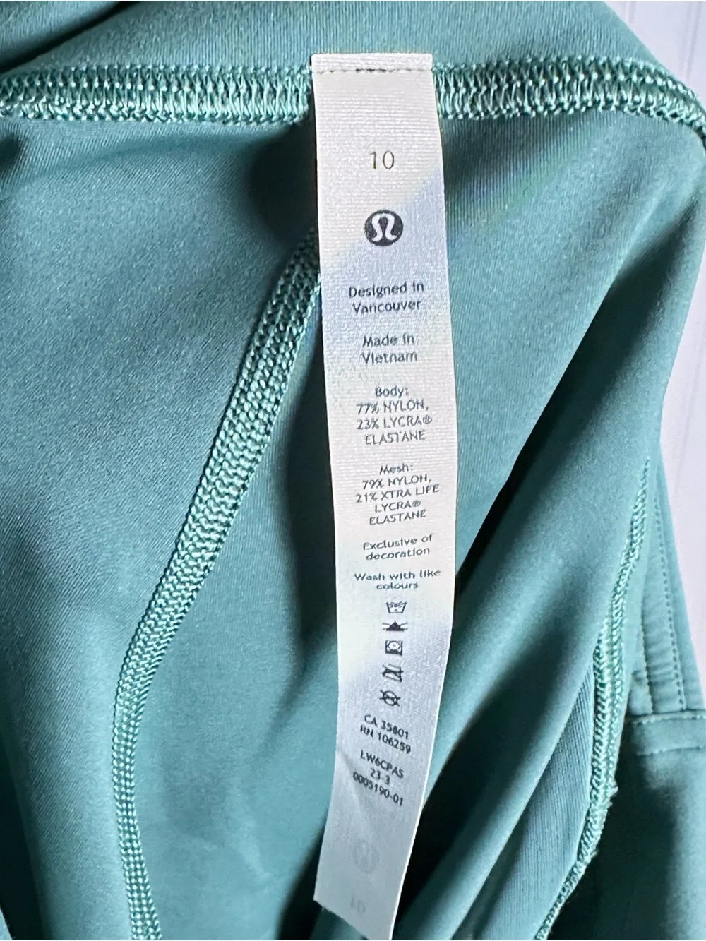 Lululemon Wunder Train Mesh Panel High-Rise Crop 21 Medium Forest W6CPAS Mesh 10 - Picture 12 of 14